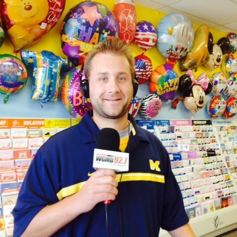 WGMD's Throwback Thursday Picture of the Day.  Going back to 2014 - Mike Bradley on a remote at the Party Store in Lewes.